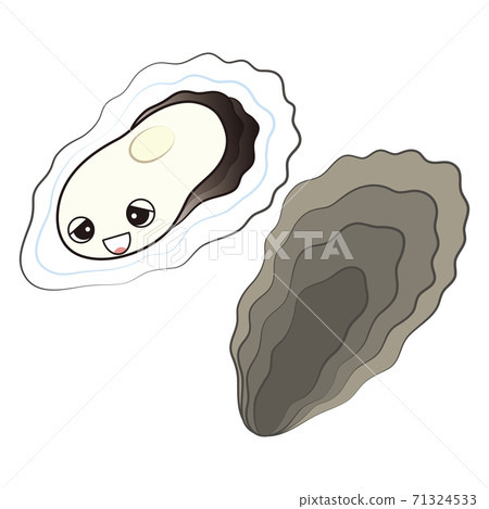 Oyster character with a cute face in trouble Peeled meat and shell set Illustration vector Oyster character with a cute face in trouble Peeled meat and shell set Illustration vector 71324533