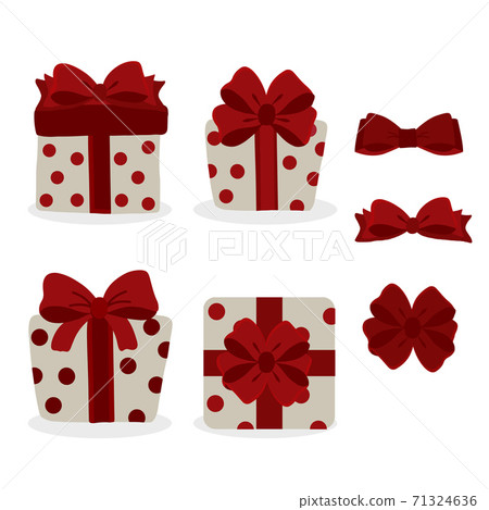 Gift boxes with ribbon. Vector illustration. Gift boxes with ribbon. Vector illustration. 71324636