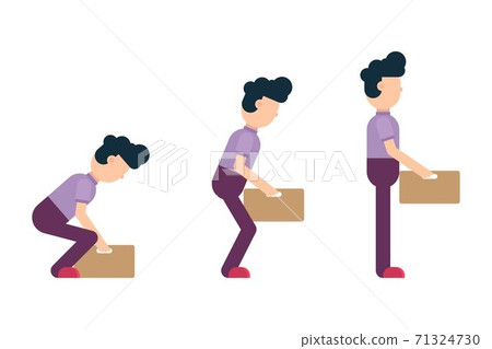 Correct weight lifting vector illustration isolated on white background Correct weight lifting vector illustration isolated on white background 71324730