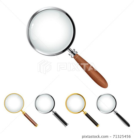 Set of realistic magnifying glass vector design 71325456
