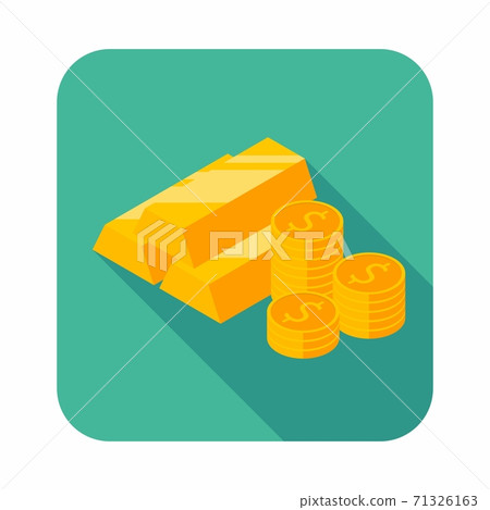 Gold Bar and Coin icon vector isometric. - Stock Illustration [71326163 ...