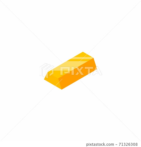 Gold Bar - White Background icon vector isometric. - Stock Illustration ...