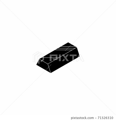 Gold Bar - White Outline icon vector isometric. - Stock Illustration ...