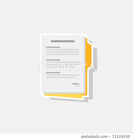 Document - White Stroke+Shadow icon vector isolated. 71326330