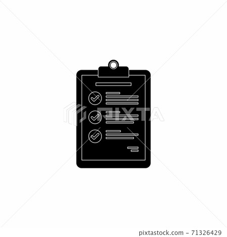 Checklist - White Outline icon vector isolated. 71326429