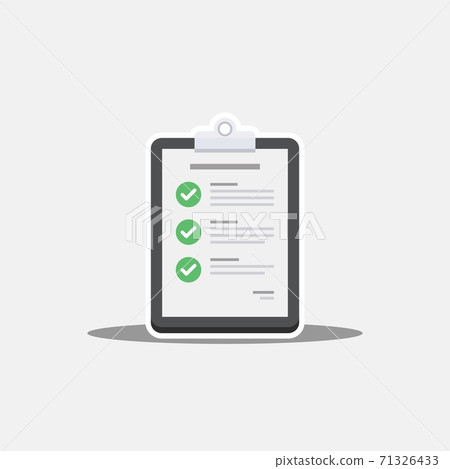 Checklist - White Stroke+Shadow icon vector isolated. Checklist - White Stroke+Shadow icon vector isolated. 71326433