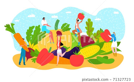 Cartoon Fruits and Vegetables,vector Stock Vector - Illustration