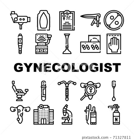 Gynecologist Treatment Collection Icons Set Vector Illustration Gynecologist Treatment Collection Icons Set Vector Illustration 71327811