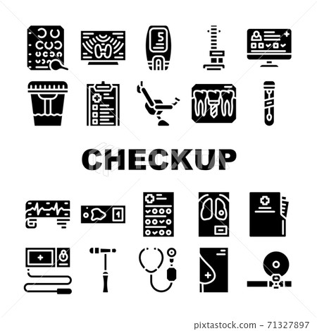 Medical Checkup Health Collection Icons Set Vector 71327897