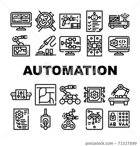 Automation Engineer Collection Icons Set Vector Illustrations 71327899