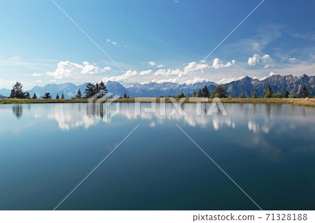 Panoramic lake. The depth of the sky 71328188