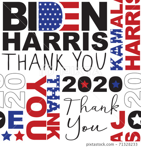 Seamless vector pattern Biden Harris President Elect Thank You. Background American president Joe Seamless vector pattern Biden Harris President Elect Thank You. Background American president Joe 71328233