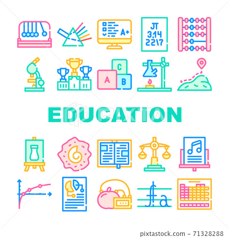 Education Science Collection Icons Set Vector Illustrations Education Science Collection Icons Set Vector Illustrations 71328288