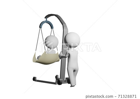 Nursing care using a floor lift 71328871