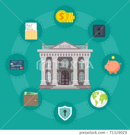 Banking concept. Vector illustration in flat design Banking concept. Vector illustration in flat design 71329029