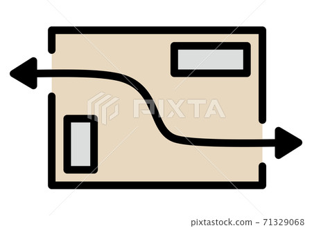 Ventilation diagram of the room Air flow due to diagonal ventilation 71329068