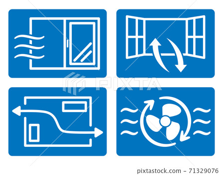 Ventilation icon set window ventilation fan 71329076