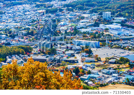 (Yamanashi Prefecture) Fuji-Q Highland seen from Kawaguchiko Tenjozan Park 71330403