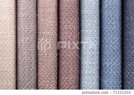 Sample of woven textile brown and gray colors, background. 71331203