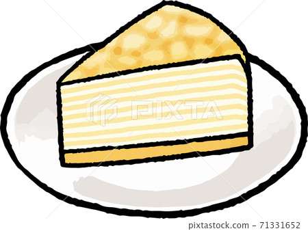 [Food illustration material] Hand-drawn vector illustration of Mille crêpes 71331652