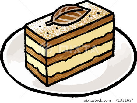 [Food illustration material] Millefeuille hand-drawn vector illustration 71331654