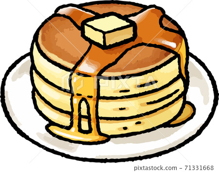 [Food illustration material] Hand-drawn vector illustration of hot cake 71331668