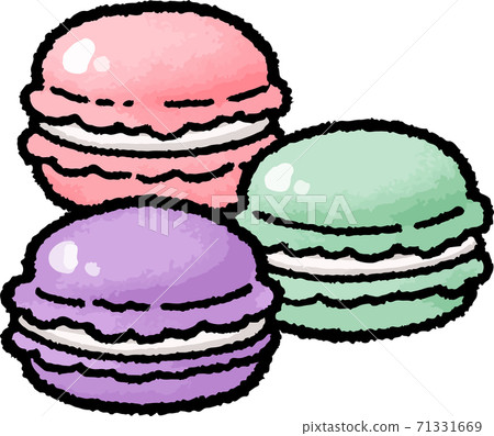 [Food illustration material] Hand-drawn vector illustration of macaroons 71331669