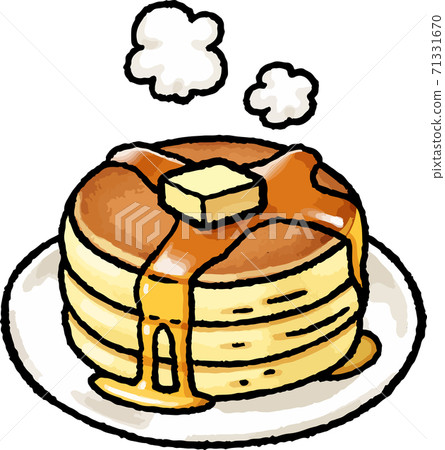 [Food illustration material] Hand-drawn vector illustration of hot cake 71331670