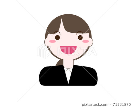 A young woman in her twenties in a cute business suit with a smiling gimple A young woman in her twenties in a cute business suit with a smiling gimple 71331870