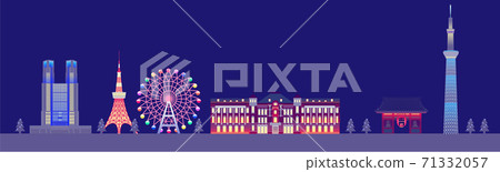 東京城市景觀（夜景/照明） 71332057