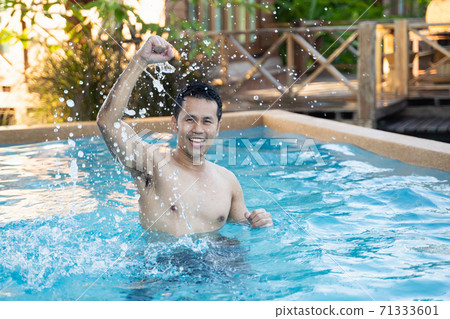 the man swimming in the pool, sport concept 71333601
