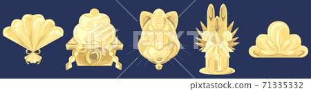 Gold New Year lucky charm icon style illustration Gold New Year lucky charm icon style illustration 71335332