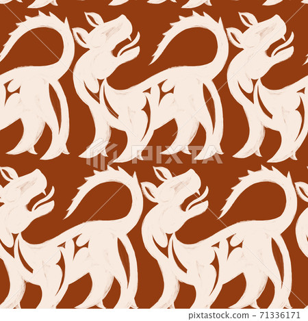 Seamless pattern with animals. Flat lions. Graphic. Seamless pattern with animals. Flat lions. Graphic. 71336171
