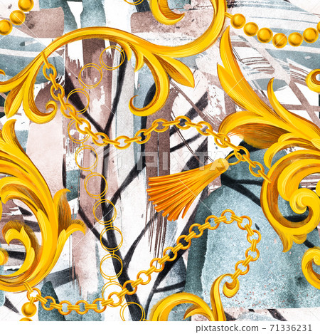 Abstract texture mixed with Baroque frame. Abstract texture mixed with Baroque frame. 71336231