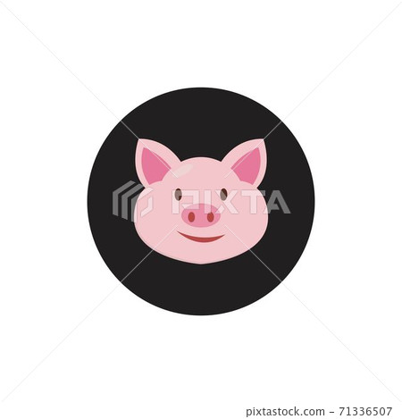 pig head vector icon logo image - Stock Illustration [71336507] - PIXTA