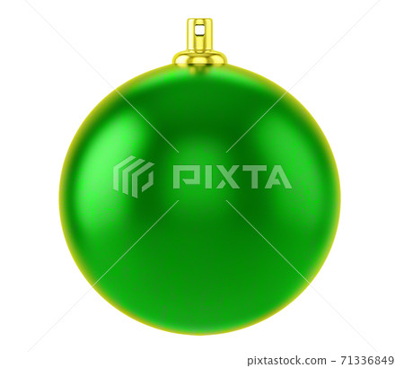 Green christmas ball isolated on white background, 3d illustration 71336849
