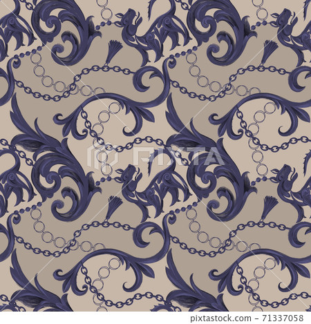 Baroque seamless pattern. Baroque seamless pattern. 71337058