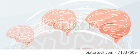 Concept understand, explanation mind background. Vector illustration of two brains and process, connection between them 71337609