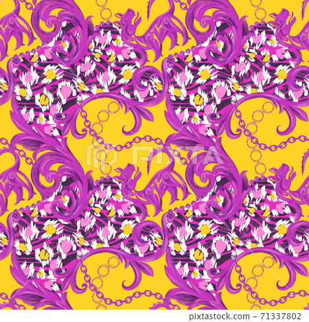 Seamless pattern with Baroque elements Seamless pattern with Baroque elements 71337802