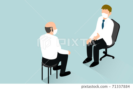 AGA Isometric，一個接受稀疏頭髮治療的醫療諮詢的男人 71337884