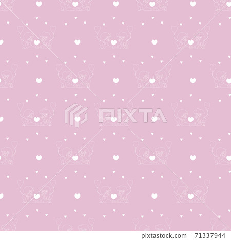 Seamless patterns. Kids collection. Cute children angels - a girl and a boy with balloons and hearts. white outline drawing on pink background. Vector. For valentines, textiles, packaging, decor Seamless patterns. Kids collection. Cute children angels - a girl and a boy with balloons and hearts. white outline drawing on pink background. Vector. For valentines, textiles, packaging, decor 71337944