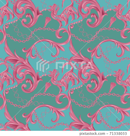 Seamless pattern with decorative heraldic lion Seamless pattern with decorative heraldic lion 71338033