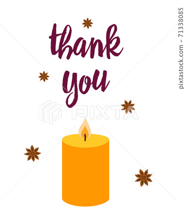 thanksgiving card with cute candle, vector illustration thanksgiving card with cute candle, vector illustration 71338085