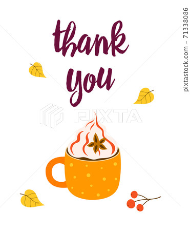 thanksgiving card with cup isolated, vector illustration thanksgiving card with cup isolated, vector illustration 71338086