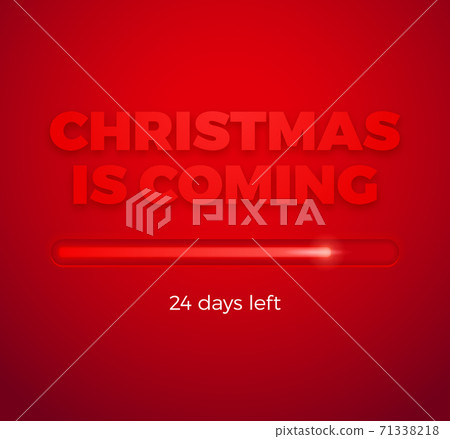Vector Christmas loading bar on red background for newsletters. Coming Soon web banner 71338218