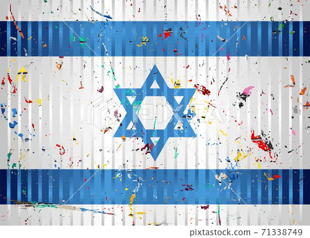 Israel flag with color stains 71338749