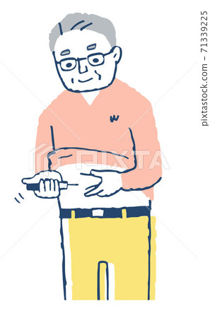Men self-injecting insulin 71339225