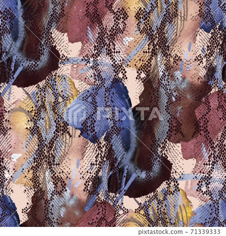 Abstract colorful snake skin ornament. Animal seamless pattern 71339333