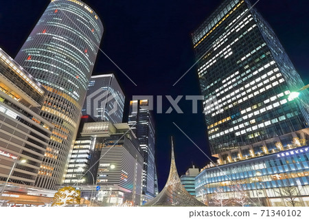 [Aichi Prefecture] Night view in front of Nagoya Station 71340102