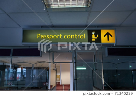Border passport control signs 71340259